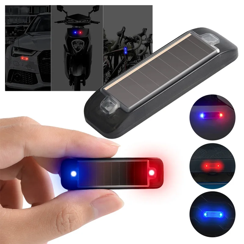 Home Security Wireless - ミニ LED 太陽光発電車の警告灯夜間セキュリティ模擬警報ワイヤレス盗難防止注意ランプ点滅ダミー警報ランプ