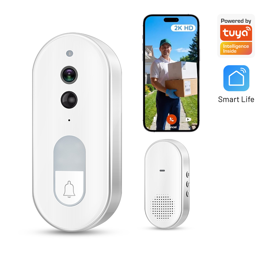 Home Security Google Camera - Tuya スマートビデオドアベル ワイヤレス 1080P HD 屋外カメラ