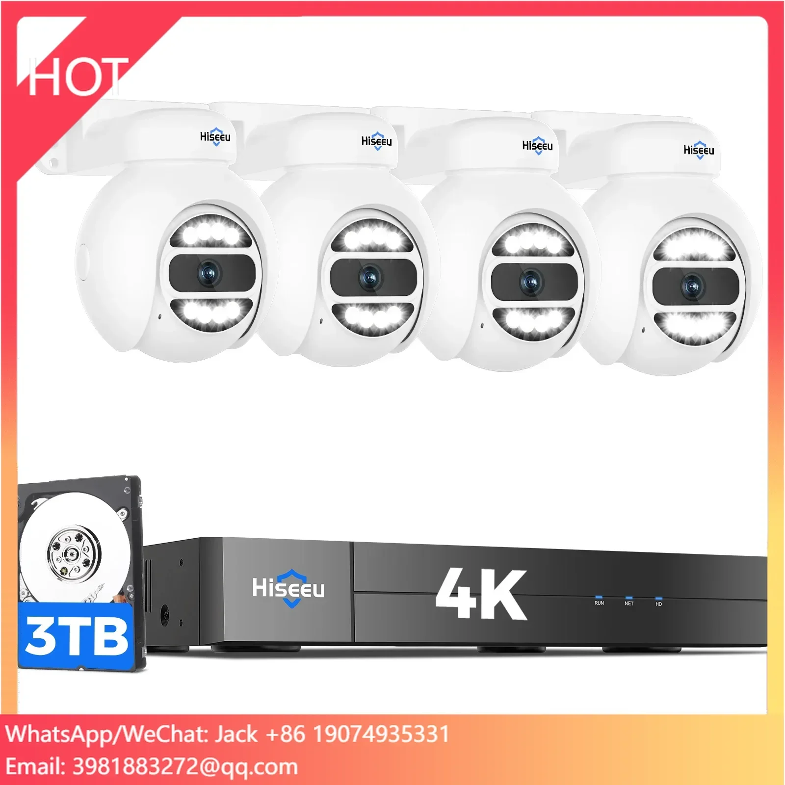Home Security Kit With Camera - Hiseeu自動追跡5MP PoE NVR 16チャンネルキット屋外360° PTZ IPセキュリティホームCCTVカメラシステム