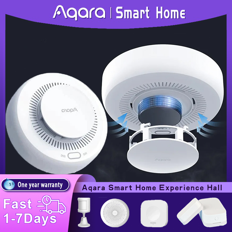 Home Security Xiaomi - Aqara-インテリジェント煙探知器Zigbee 3.0,火災警報モニター,警報器,ホームセキュリティアプリ,Xiaomi Mi HomeKitで動作