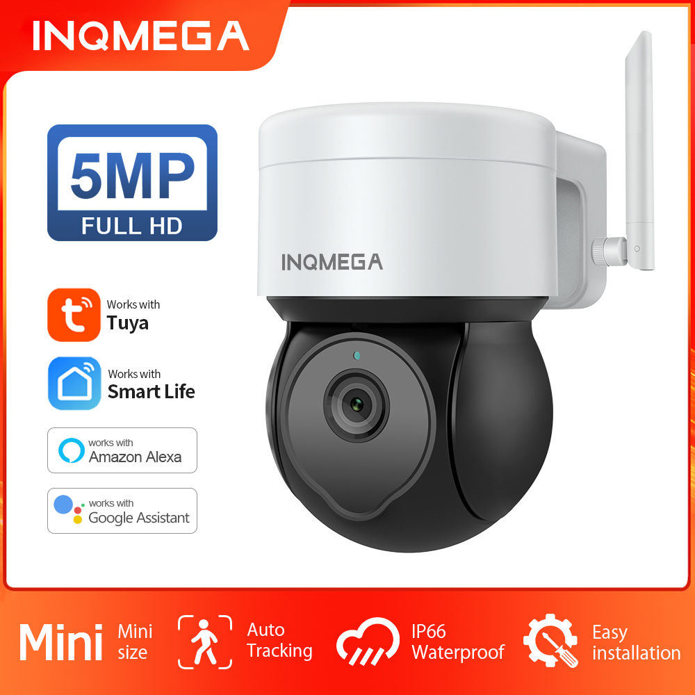 Home Security Google Camera - INQMEGA 5MP Tuya屋外PTZカメラ AI人間検知 1080PセキュリティCCTVカメラ Google