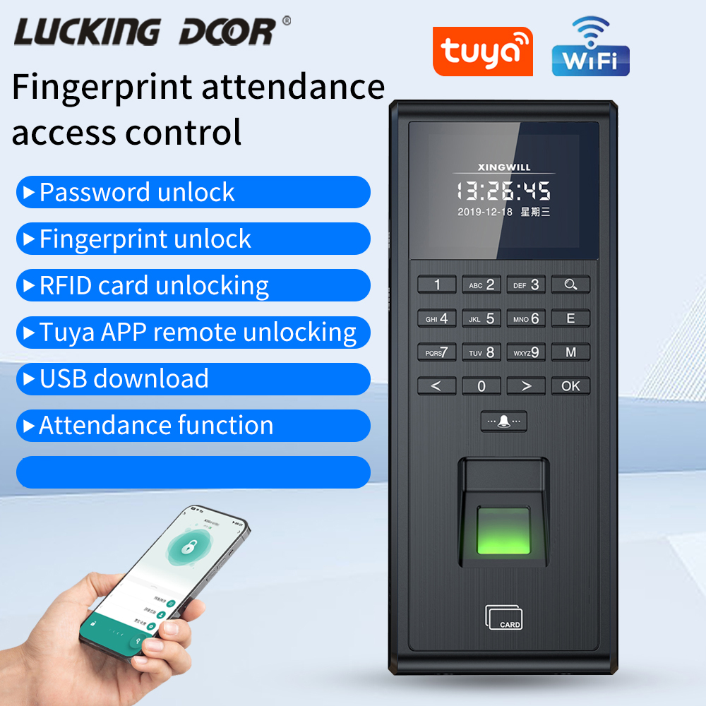 Home Security Tapo - Tuya-インテリジェント生体認証指紋認証システム,時間監視システム,1000ユーザー,wifi,wg26,アクセス制御,リーダーアプリケーション,リモートコントロール