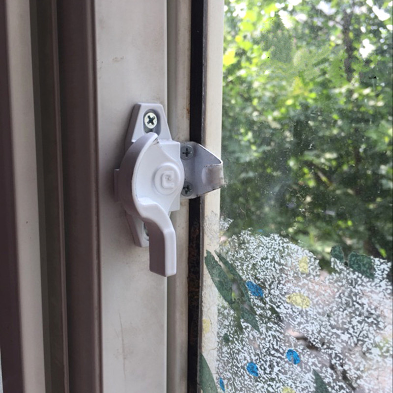 Home Security Tapo - チャイルドロック,1ピース,スチールとプラスチックの盗難防止ロック,スライド式ドアとウィンドウハードウェア用の三日月形ロック
