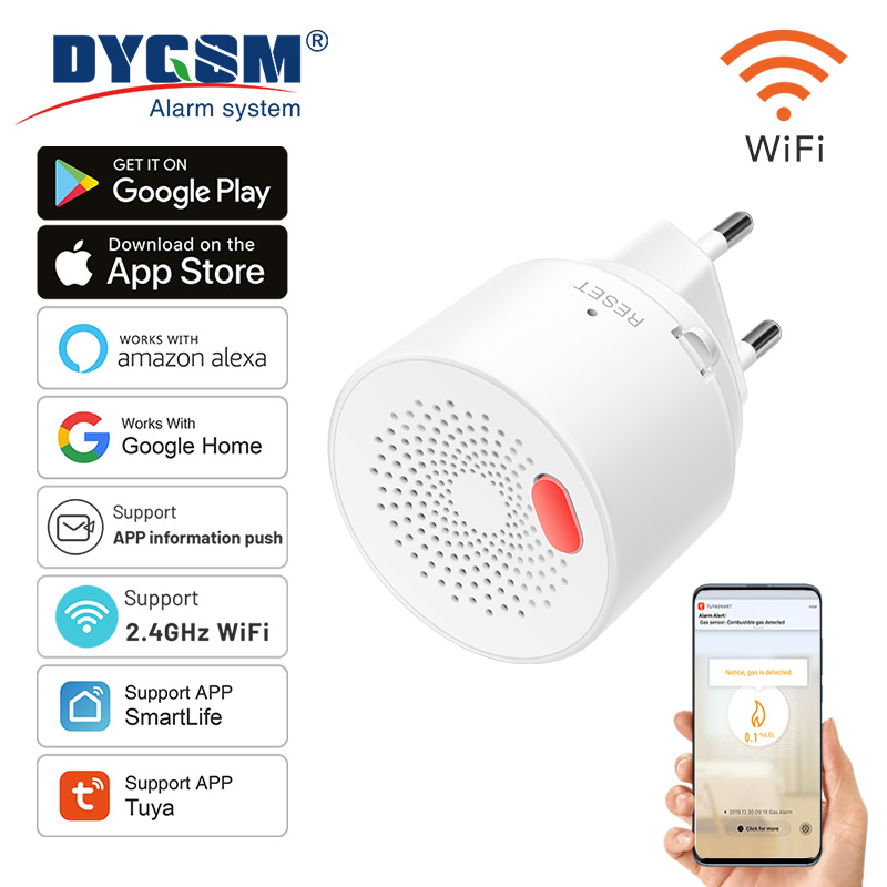 Home Security Business - Tuya-インテリジェント家庭用ガスセンサー,不燃性,ガス漏れ防止,火災安全保護