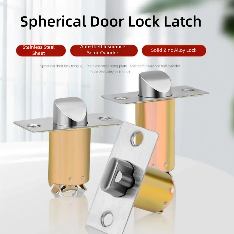 Home Security Tapo - ユニバーサルボールロックラッチ - 屋内旧式寝室ドアロックコア用交換用ロックボルト部品