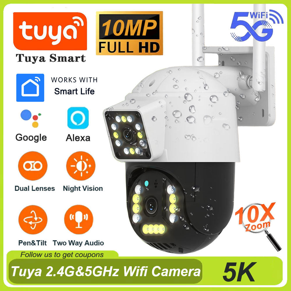 Home Security Google Camera - Tuya デュアルレンズ 5G Wifi 屋外カメラ 4K