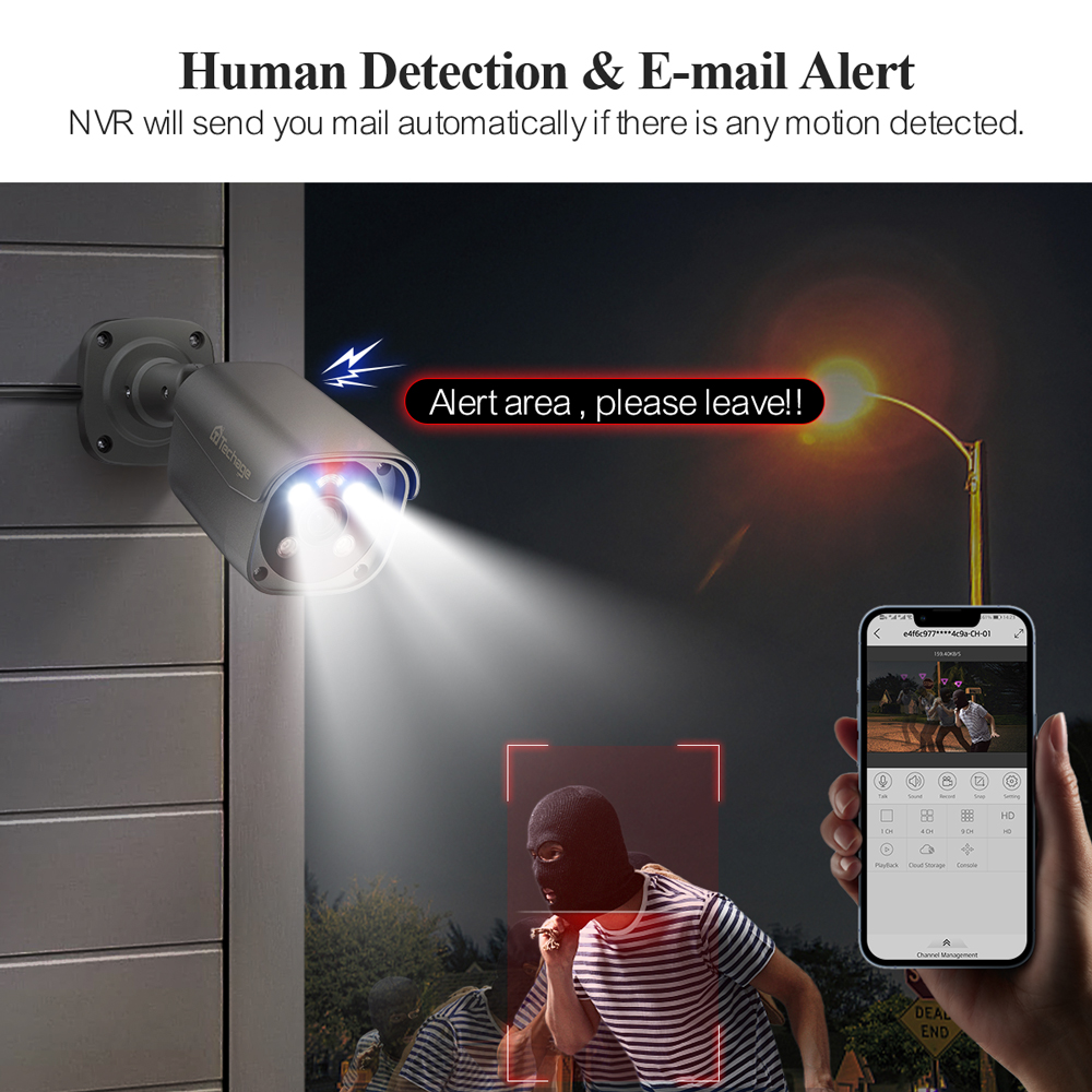 Techage-poeカメラシステム,aiフルカラー,暗視, - Home Security Kit With Camera のレビューと価格