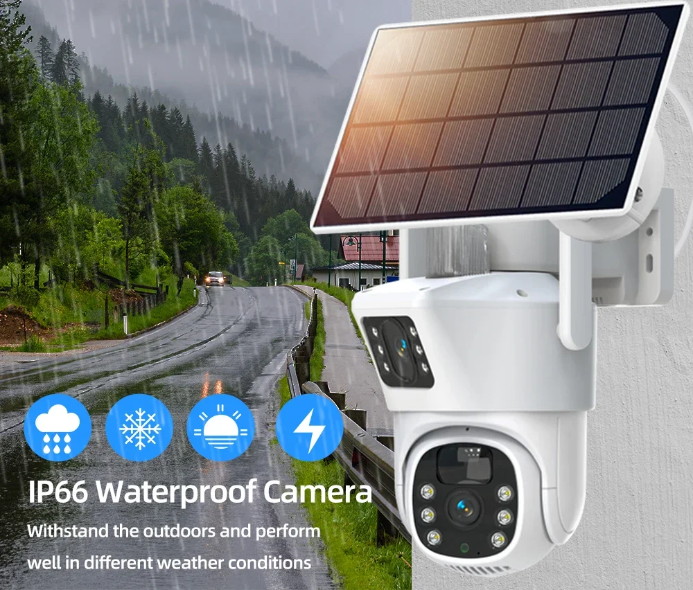 ソーラーcctvカメラシステム,デュアルレンズ,nvrキット - Home Security Kit With Camera のレビューと価格