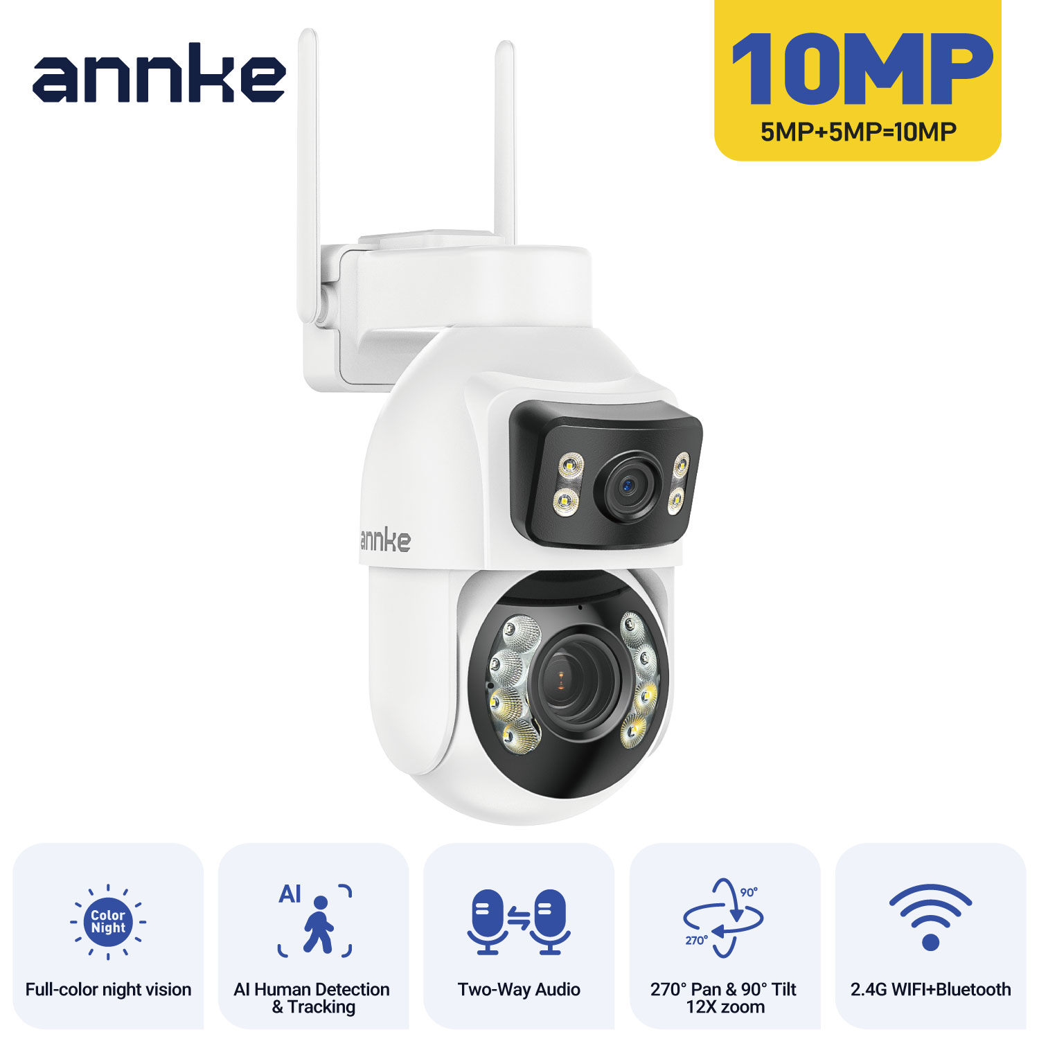 ANNKE 3 インチ PTZ デュアルレンズセキュリティカ - Home Security Google Camera のレビューと価格
