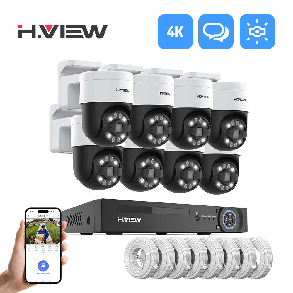 H.view 8Ch 4K 5MP 8MP Cctv セキュ - Home Security Kit With Camera のレビューと価格