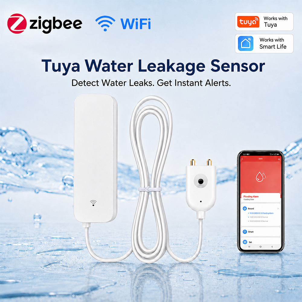 ZigBee WiFi 水漏れセンサー 洪水漏水警報器 Tu - Home Security Business のレビューと価格