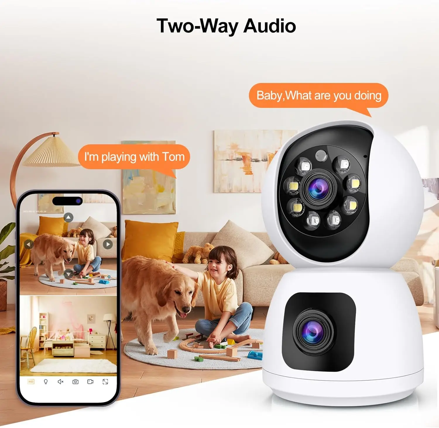 Tuya 4K 8MP HD WiFiカメラ 室内用 デュア - Home Security Google Camera のレビューと価格