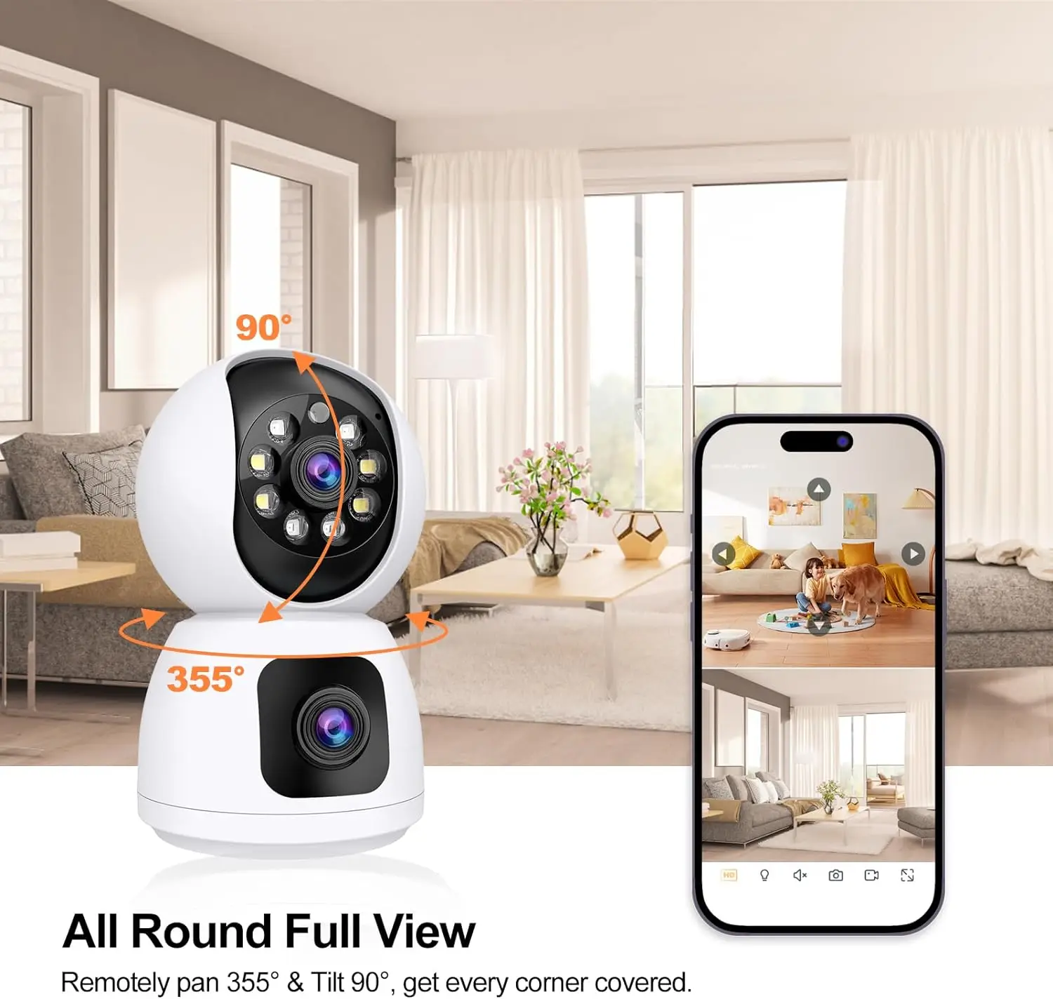 Tuya 4K 8MP HD WiFiカメラ 室内用 デュア - Home Security Google Camera のレビューと価格