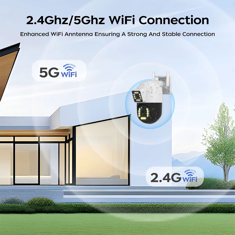 Tuya デュアルレンズ 5G Wifi 屋外カメラ 4K  - Home Security Google Camera のレビューと価格